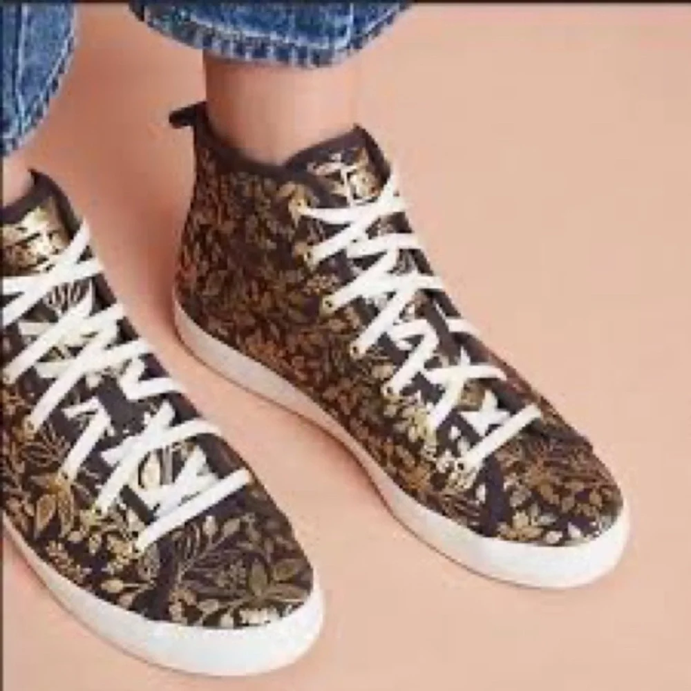 Anthropologie Rifle Paper Keds Queen Anne Floral High Top Sneakers Casual Shoes
